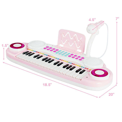 Multifunctional 37 Electric Keyboard Piano with Microphone, Pink at Gallery Canada