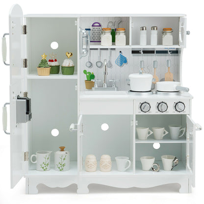 Kitchen Pretend Play Cookware Set Toys for Kids with Water Dispenser, White Play Kitchen Sets at Gallery Canada