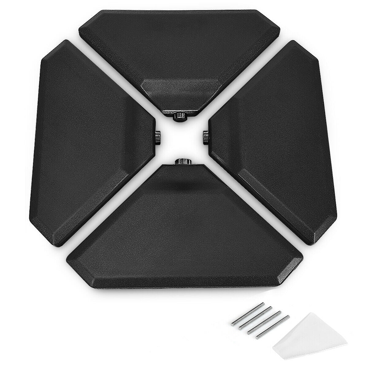 4 Pieces 195 lbs Patio Cantilever Offset Umbrella Base Weight Sand, Black Outdoor Umbrella Bases at Gallery Canada