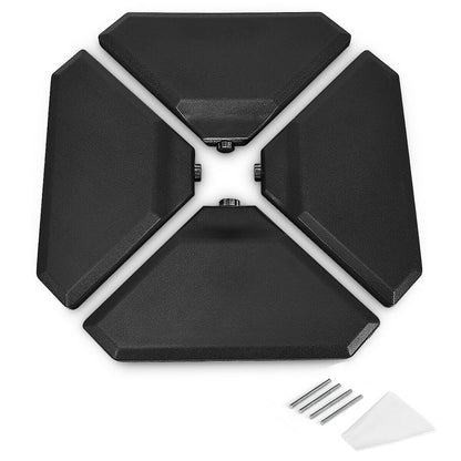 4 Pieces 195 lbs Patio Cantilever Offset Umbrella Base Weight Sand, Black Outdoor Umbrella Bases at Gallery Canada