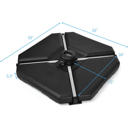 4 Pieces 195 lbs Patio Cantilever Offset Umbrella Base Weight Sand, Black Outdoor Umbrella Bases at Gallery Canada