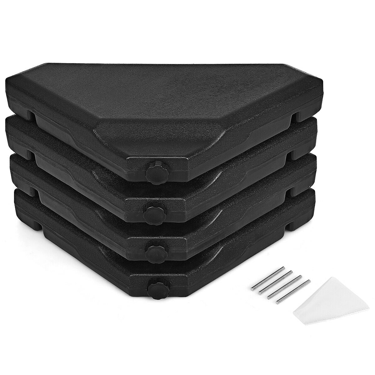 4 Pieces 195 lbs Patio Cantilever Offset Umbrella Base Weight Sand, Black Outdoor Umbrella Bases at Gallery Canada
