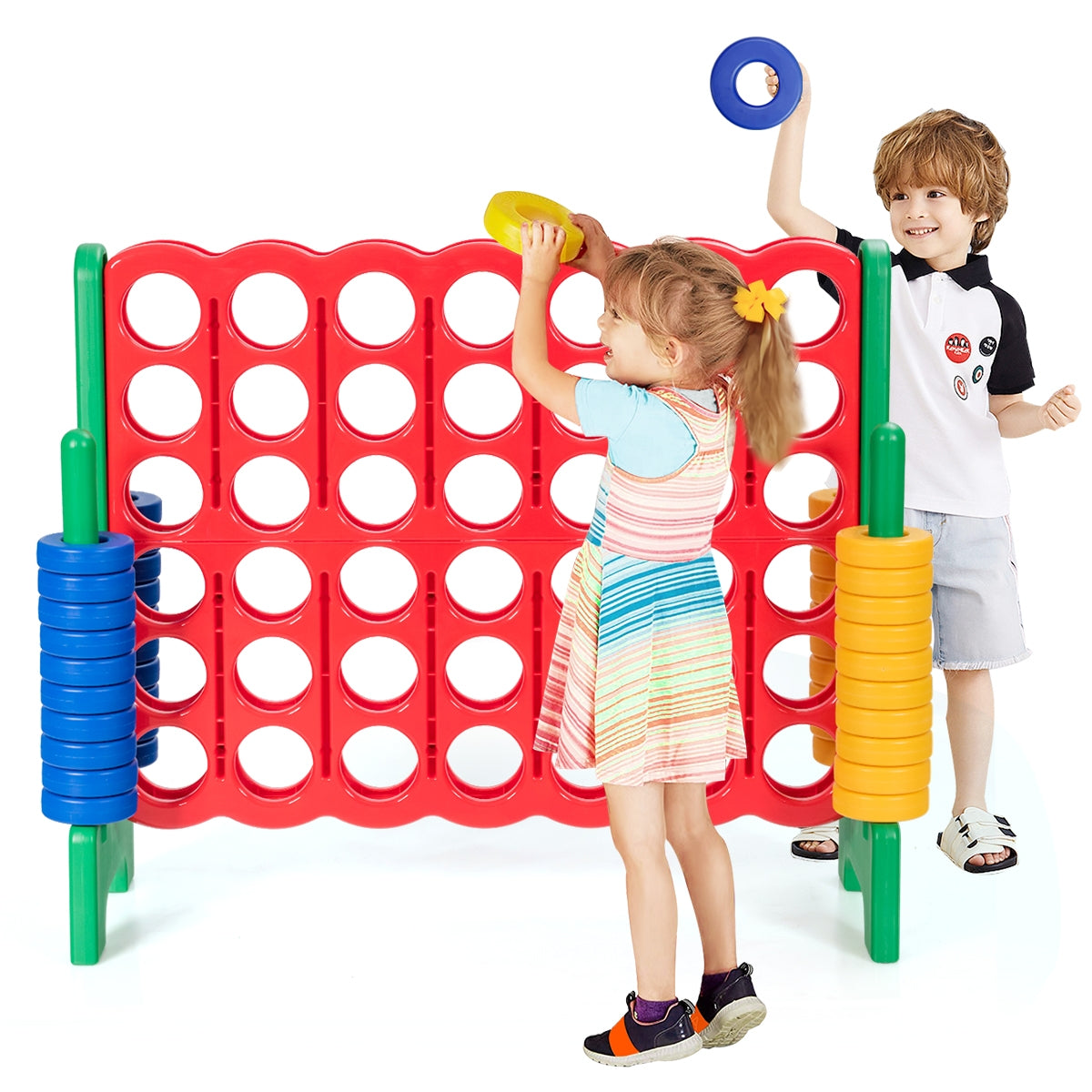 Jumbo 4-to-Score Giant Game Set with 42 Jumbo Rings and Quick-Release Slider, Green Lawn Games at Gallery Canada