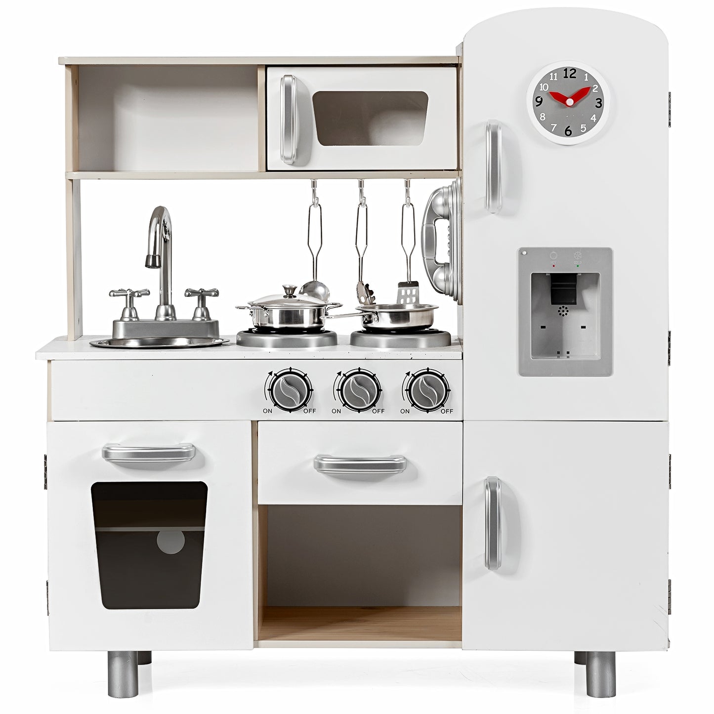Vintage Play Kitchen Pretend Kids Cooking Playset Toys with Water Dispense, White Play Kitchen Sets at Gallery Canada