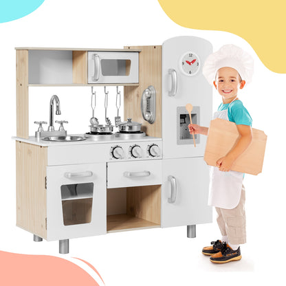 Vintage Play Kitchen Pretend Kids Cooking Playset Toys with Water Dispense, White Play Kitchen Sets at Gallery Canada