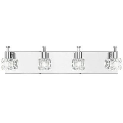 4-Lights Modern Bathroom Vanity Light Crystal Wall Sconce Bathroom Light Fixture, Silver at Gallery Canada