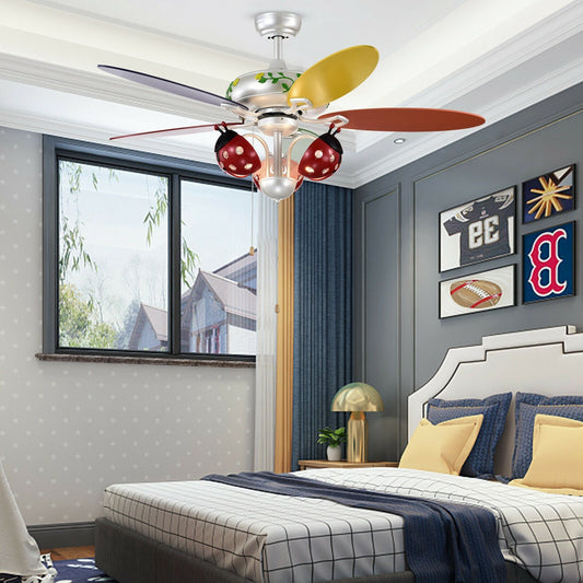 52 Inch Kids Ceiling Fan with Pull Chain Control, Multicolor - Gallery Canada