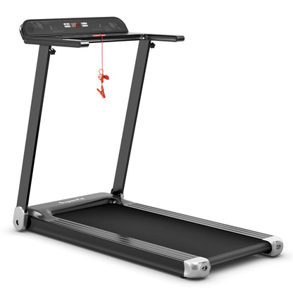 Folding Electric Compact Walking Treadmill, APP Control Speaker, Silver Treadmills Silver at Gallery Canada