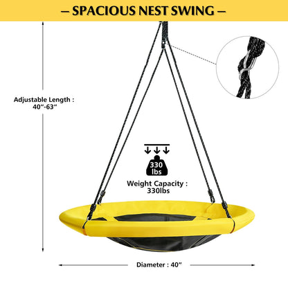 40 inch Nest Tree Outdoor Round Swing, Yellow - Gallery Canada
