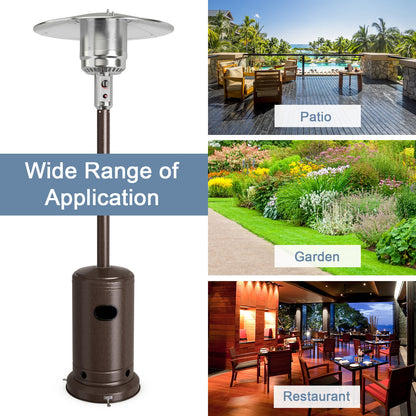 48000 BTU Stainless Steel Propane Patio Heater with Trip over Protection, Bronze Patio Heaters at Gallery Canada
