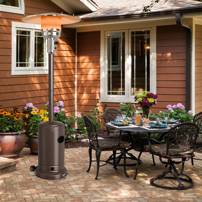 48000 BTU Stainless Steel Propane Patio Heater with Trip over Protection, Bronze Patio Heaters at Gallery Canada