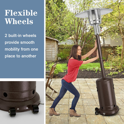 48000 BTU Stainless Steel Propane Patio Heater with Trip over Protection, Bronze Patio Heaters at Gallery Canada