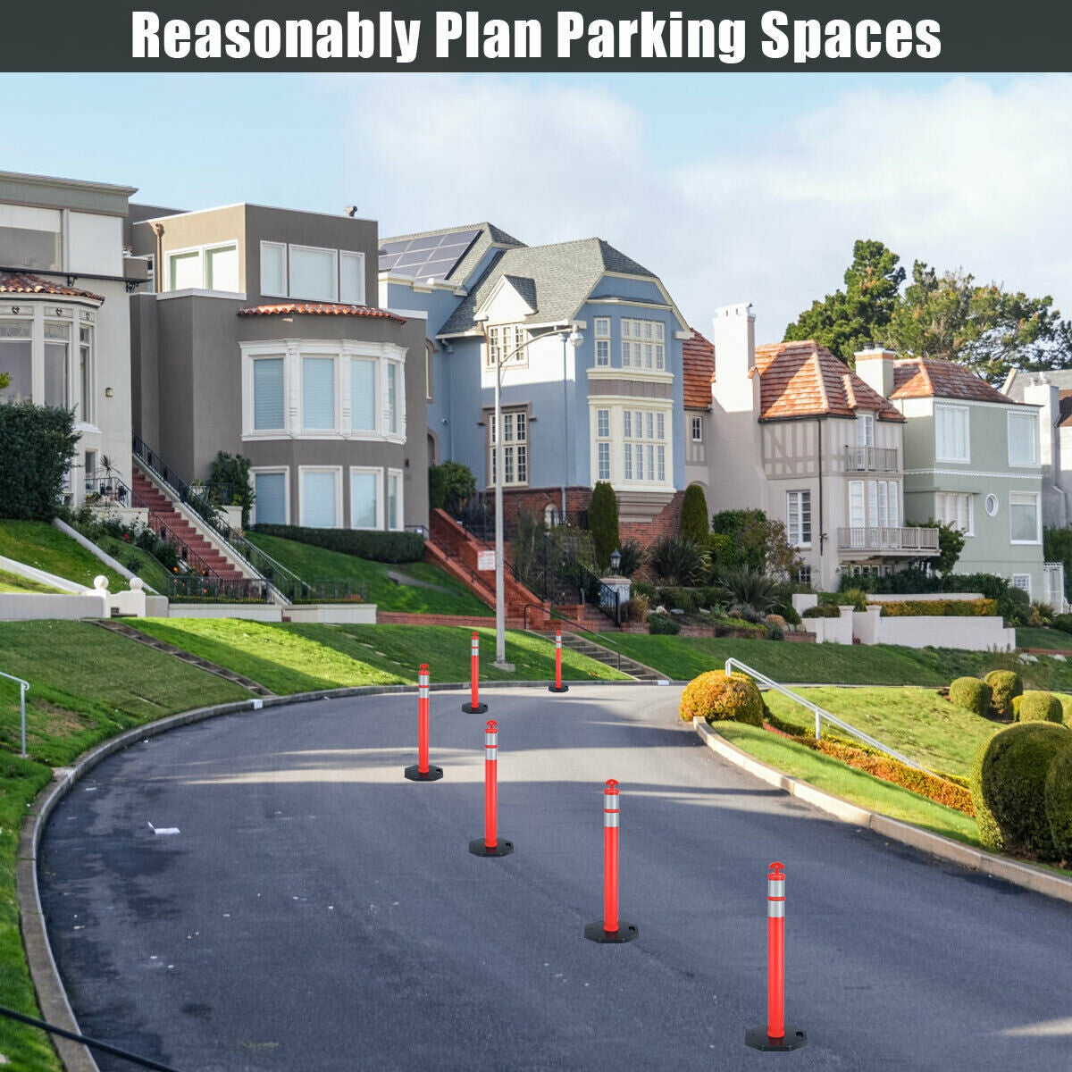 6 Pack 45 Inch Orange Traffic Delineator Post Cone, Orange Decorative Accessories at Gallery Canada