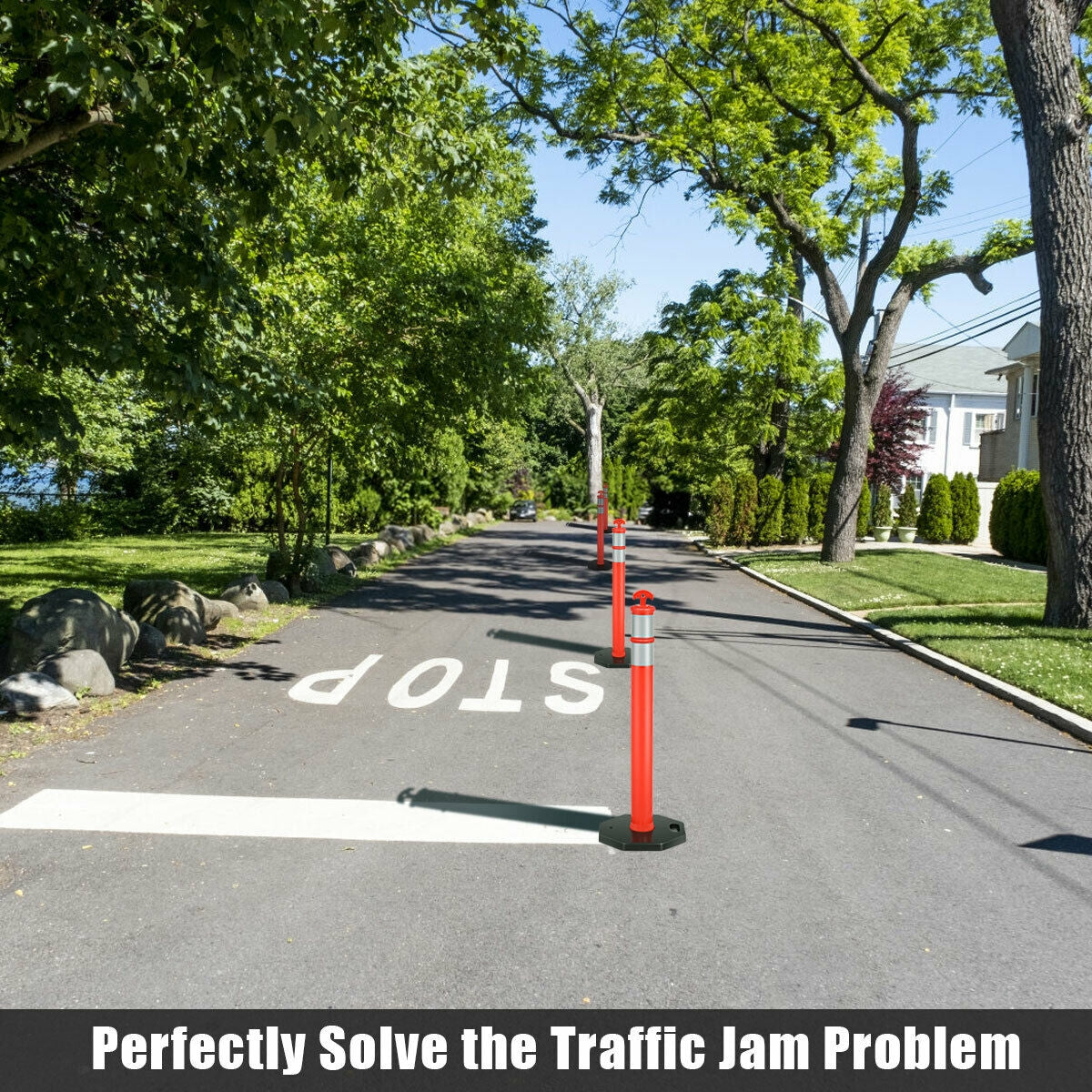 6 Pack 45 Inch Orange Traffic Delineator Post Cone, Orange Decorative Accessories at Gallery Canada