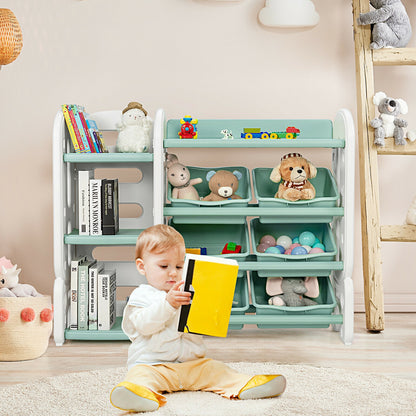 Kids Toy Storage Organizer with Bins and Multi-Layer Shelf for Bedroom Playroom, Green Kids Storage at Gallery Canada