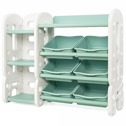 Kids Toy Storage Organizer With Bins, Multi-Layer Shelf, Green Kids Storage Green at Gallery Canada