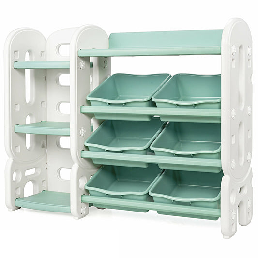 Kids Toy Storage Organizer With Bins, Multi-Layer Shelf, Green Kids Storage Green at Gallery Canada