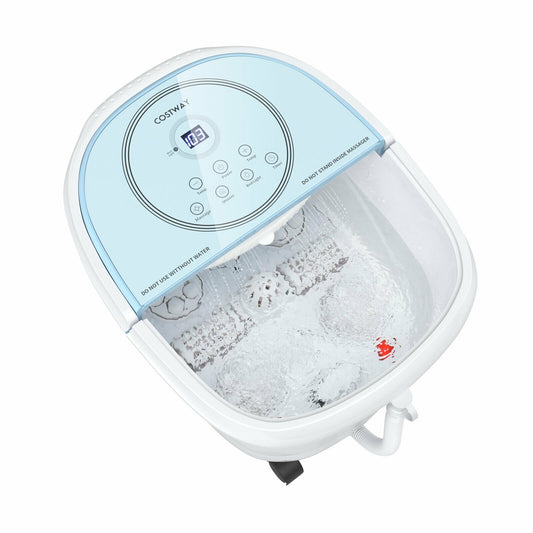 Foot Spa Bath Massager with 3-Angle Shower and Motorized Rollers, Blue - Gallery Canada