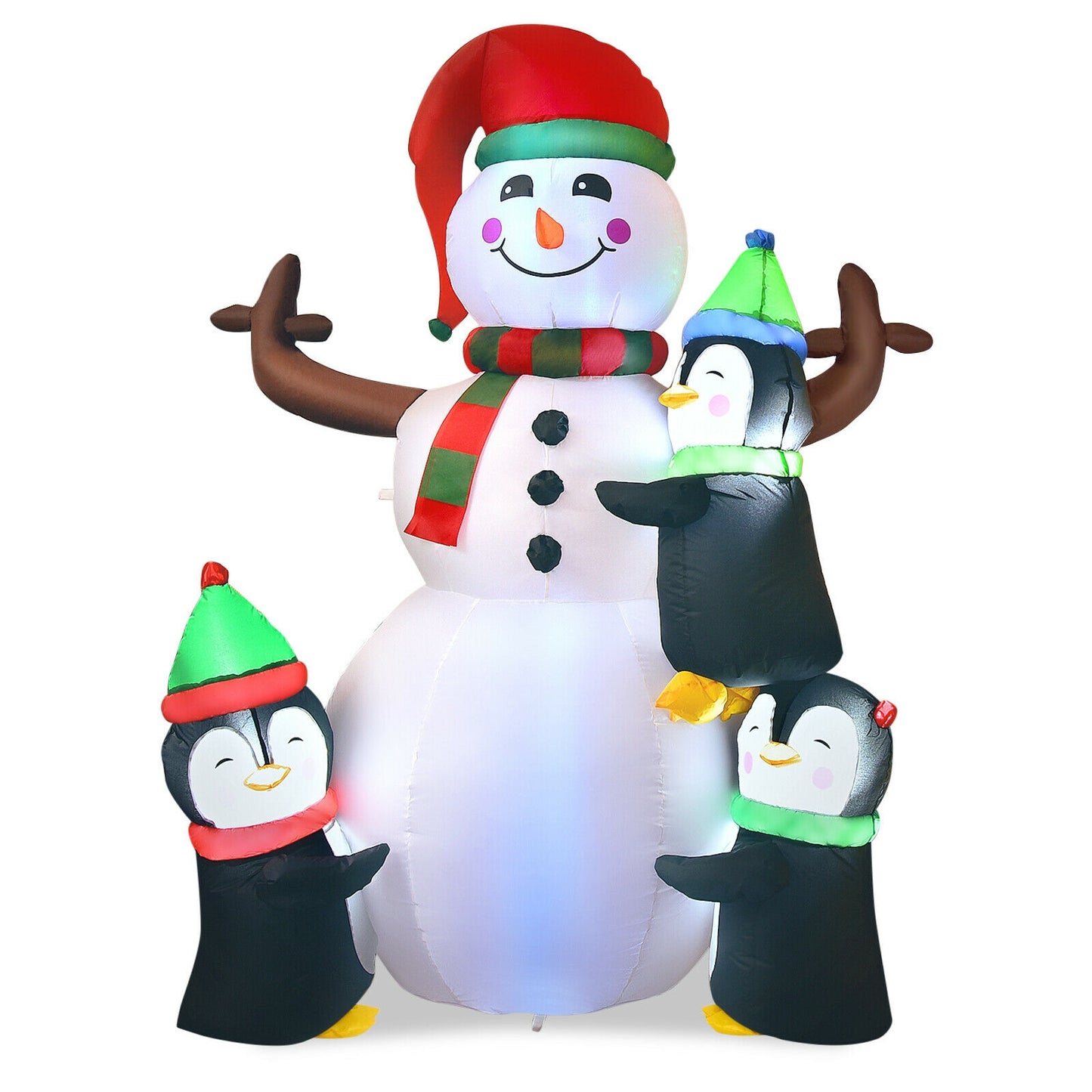 6 Feet Quick Inflatable Snowman With Penguins, Multicolor Christmas Inflatables Multicolor at Gallery Canada