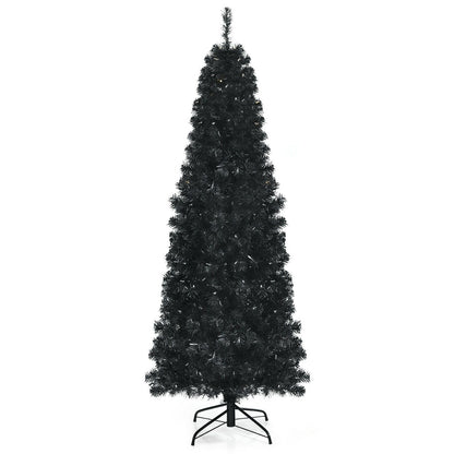 Pre-lit Christmas Halloween Tree with PVC Branch Tips and Warm White Lights-6', Black - Gallery Canada