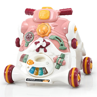 3-in-1 Baby Sit-to-Stand Walker with Music and Lights, Pink at Gallery Canada