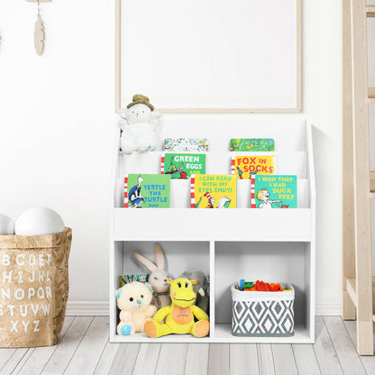 Kids Wooden Bookshelf Bookcase Children Toy Storage Cabinet Organizer White, White Kids Storage at Gallery Canada