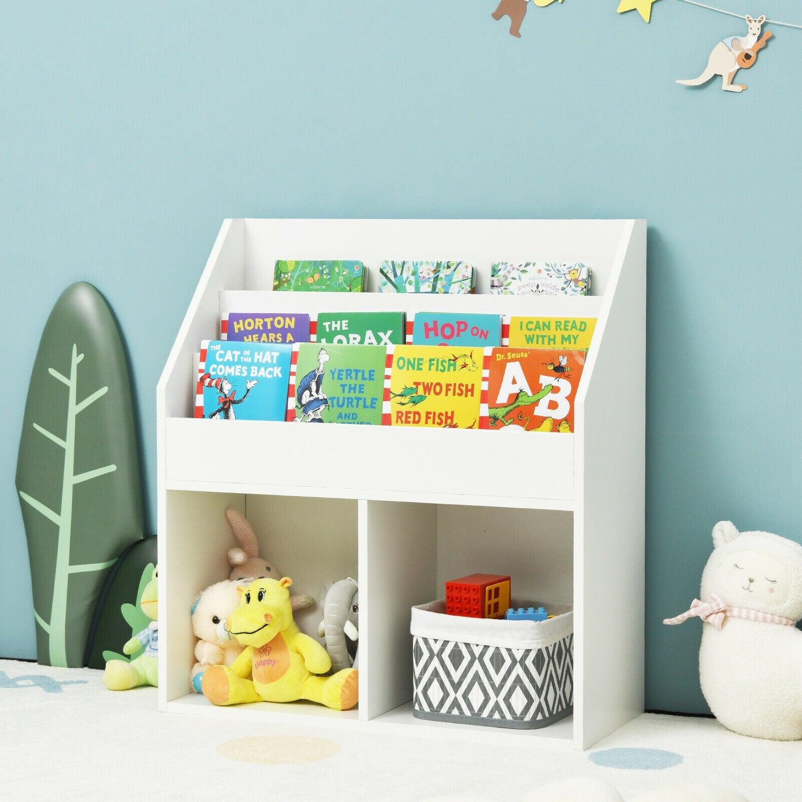 Kids Wooden Bookshelf Bookcase Children Toy Storage Cabinet Organizer White, White Kids Storage at Gallery Canada