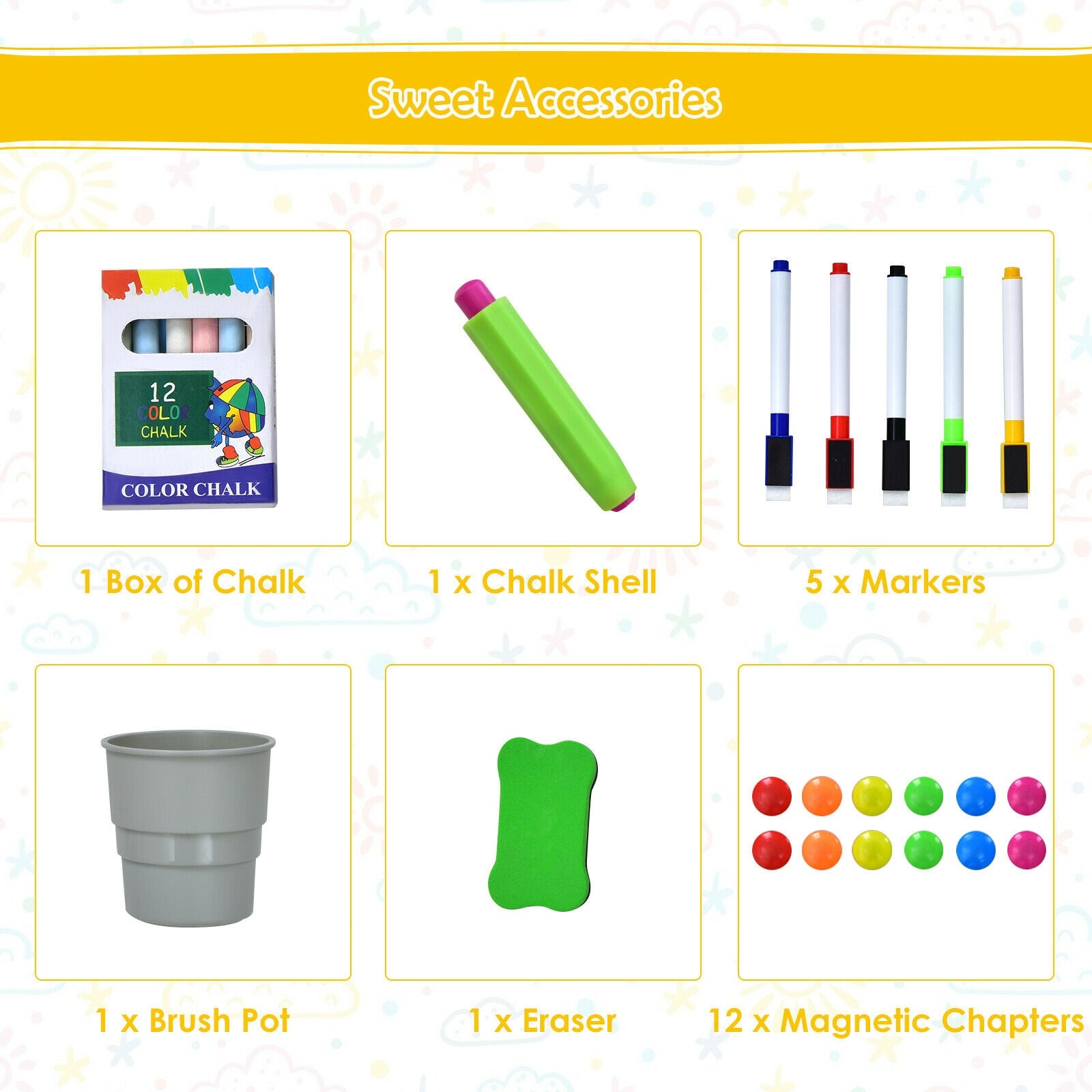 3-in-1 Kids Art Easel Double-Sided Tabletop Easel with Art Accessories, Red Art Easels at Gallery Canada