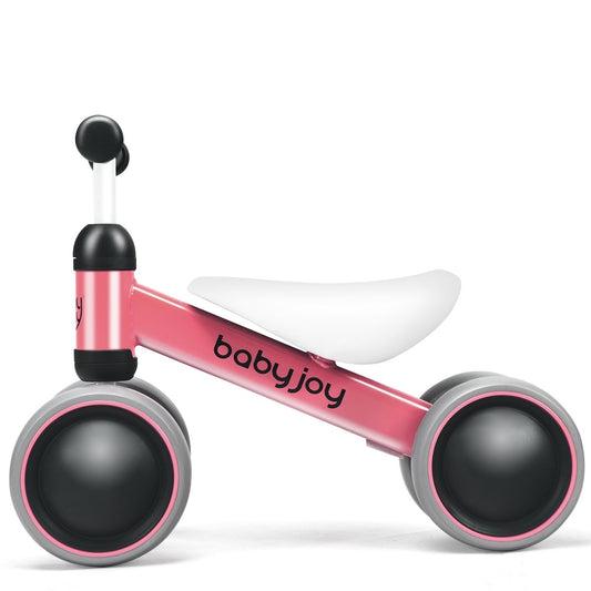 4 Wheels No-Pedal Baby Balance Bike, Pink