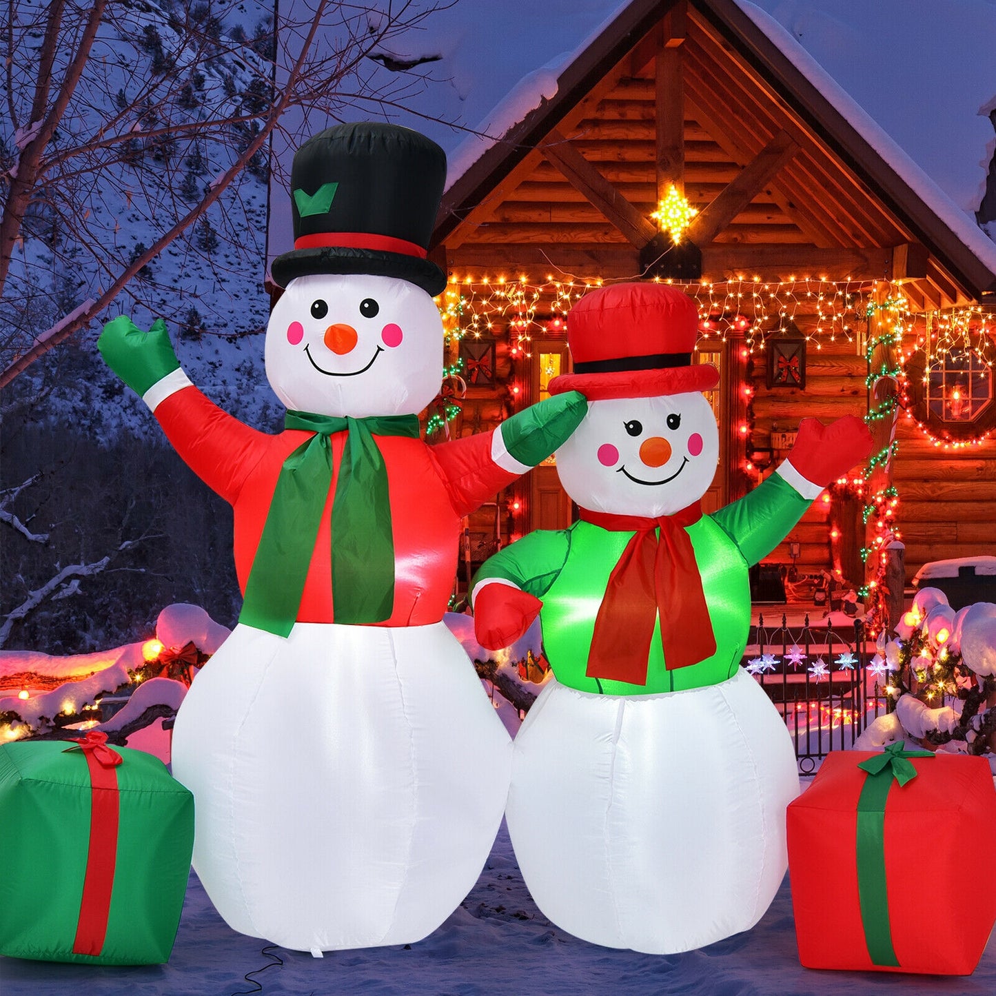 6 Feet Christmas Inflatable Snowmen Blow Up Christmas Decoration, White Christmas Inflatables at Gallery Canada