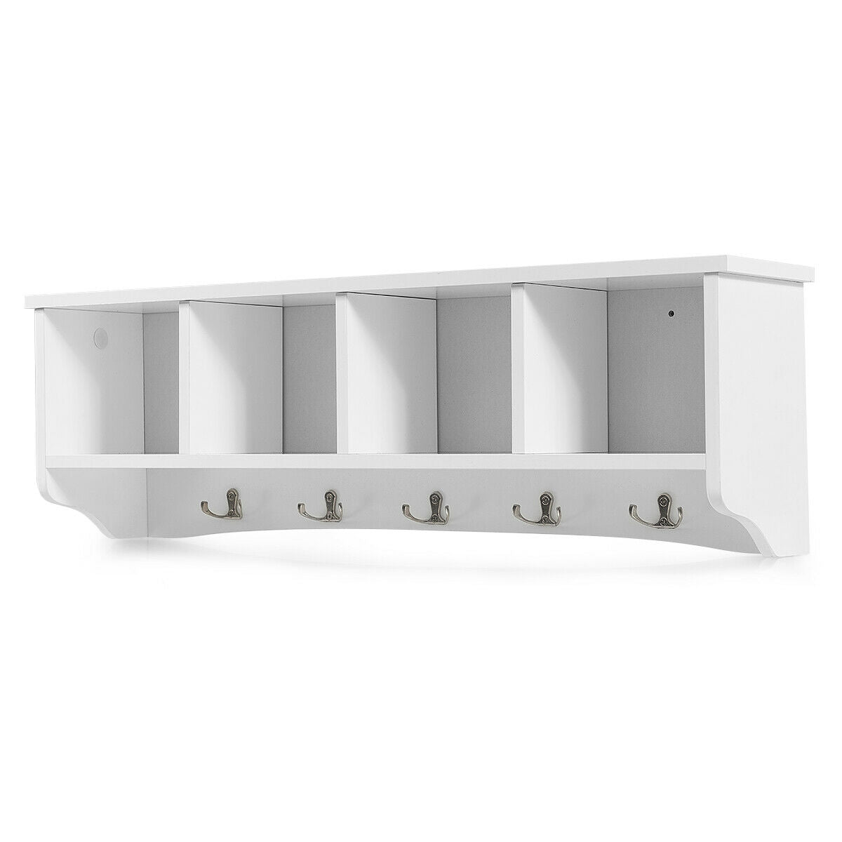 Wall Mounted Storage Cabinet, Hanging Entryway Shelf Coat Rack, White Coat Racks & Hall Trees at Gallery Canada