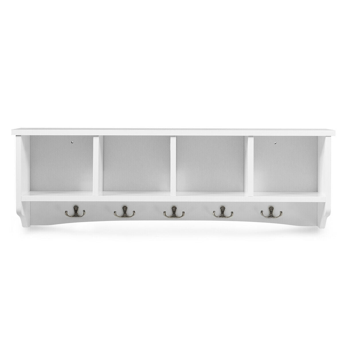 Wall Mounted Storage Cabinet, Hanging Entryway Shelf Coat Rack, White Coat Racks & Hall Trees White at Gallery Canada