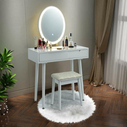 Touch Screen Vanity Makeup Table Stool Set, White Makeup Vanities at Gallery Canada