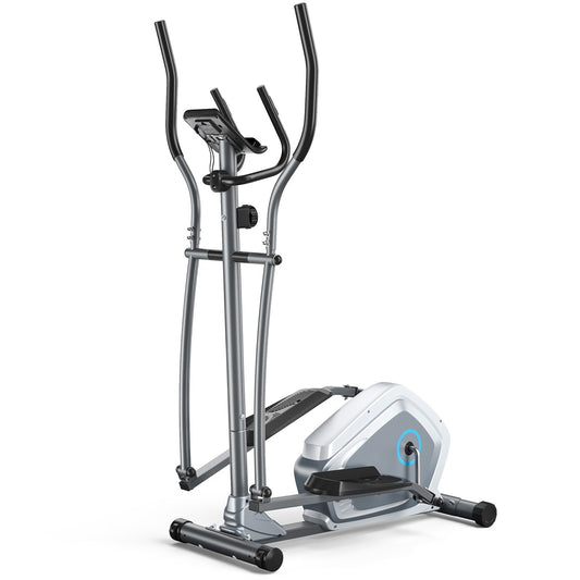 Elliptical Magnetic Cross Trainer with LCD Monitor and Pulse Sensor, Silver