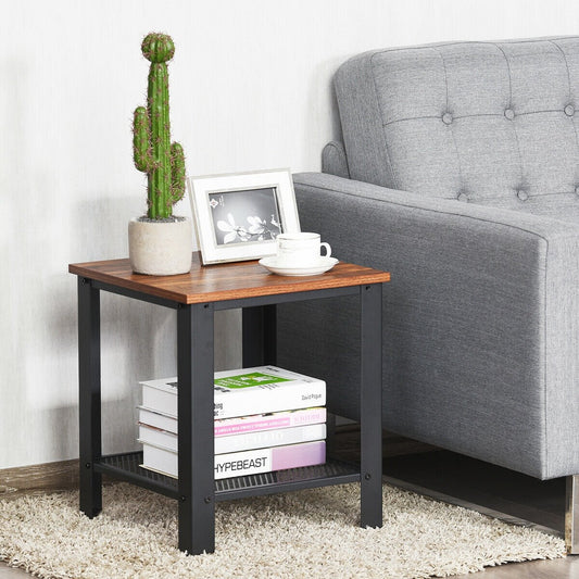 Industrial End Table 2-Tier Side Table, Black - Gallery Canada