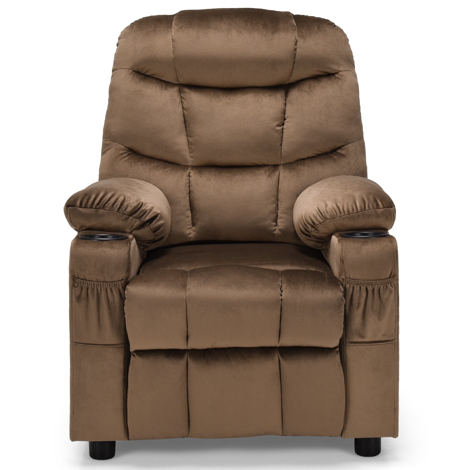 Kids Recliner Chair With Cup Holder, Footrest, Light Brown Kids Chairs & Seating at Gallery Canada