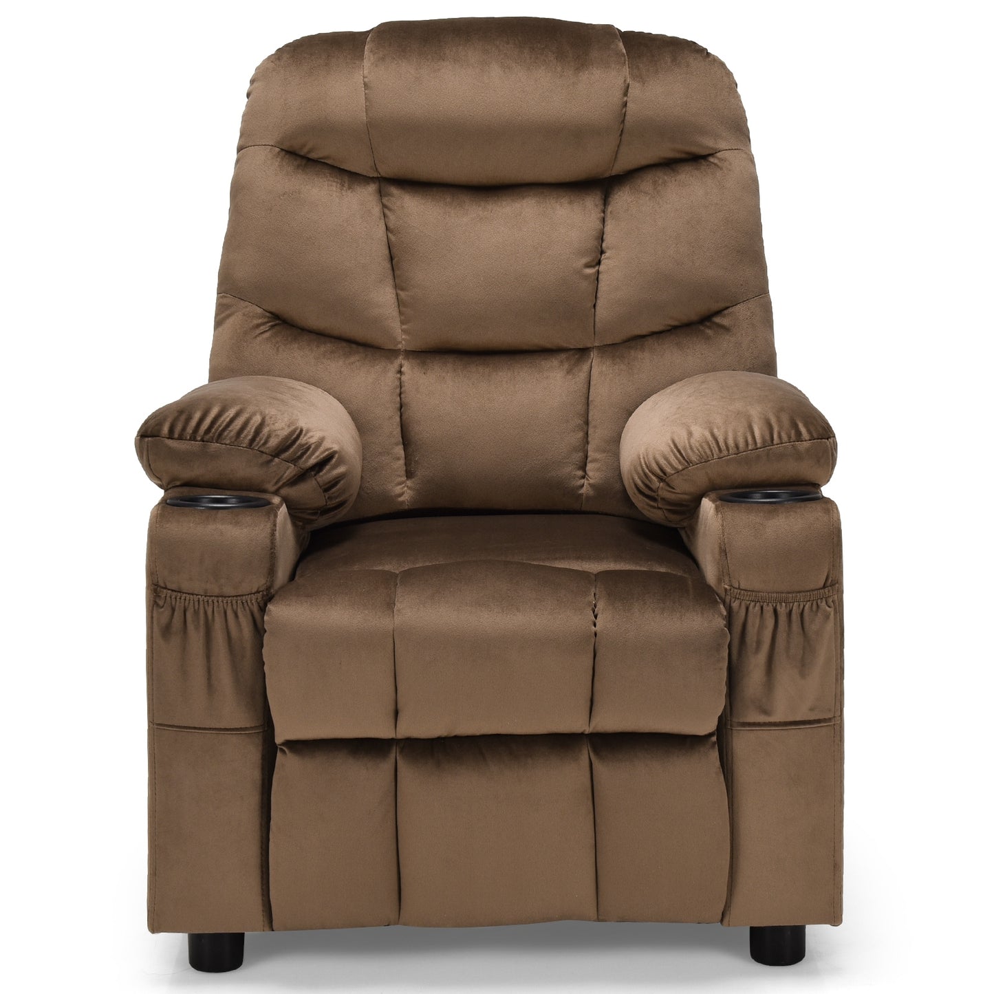 Kids Recliner Chair With Cup Holder, Footrest, Light Brown Kids Chairs & Seating at Gallery Canada
