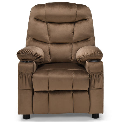 Kids Recliner Chair With Cup Holder, Footrest, Light Brown Kids Chairs & Seating at Gallery Canada