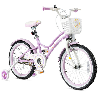 18 Inch Kids Adjustable Bike With Training Wheels, Purple Kids Bike Purple at Gallery Canada