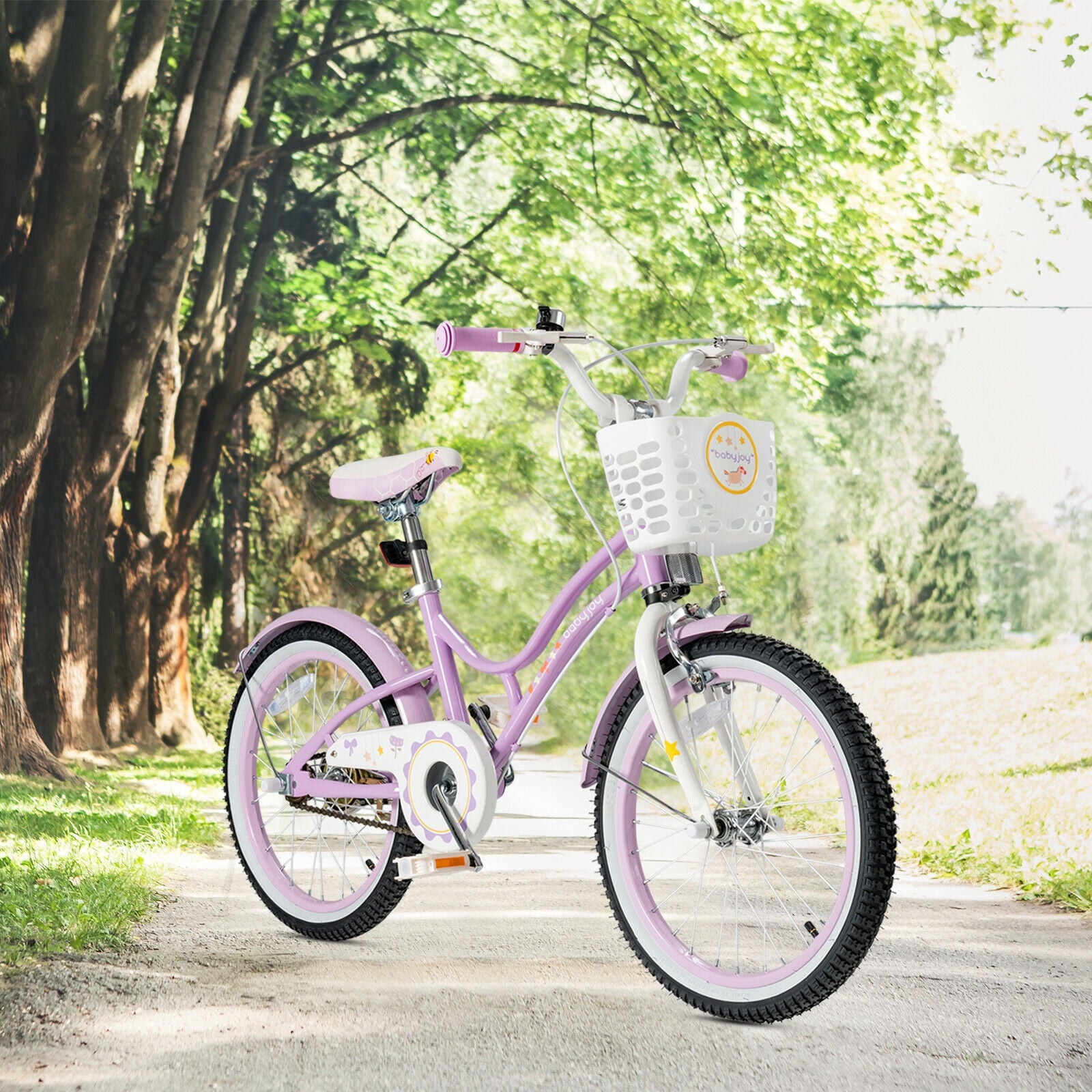 18 Inch Kids Adjustable Bike with Training Wheels, Purple Kids Bike at Gallery Canada