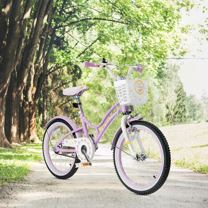 18 Inch Kids Adjustable Bike with Training Wheels, Purple Kids Bike at Gallery Canada