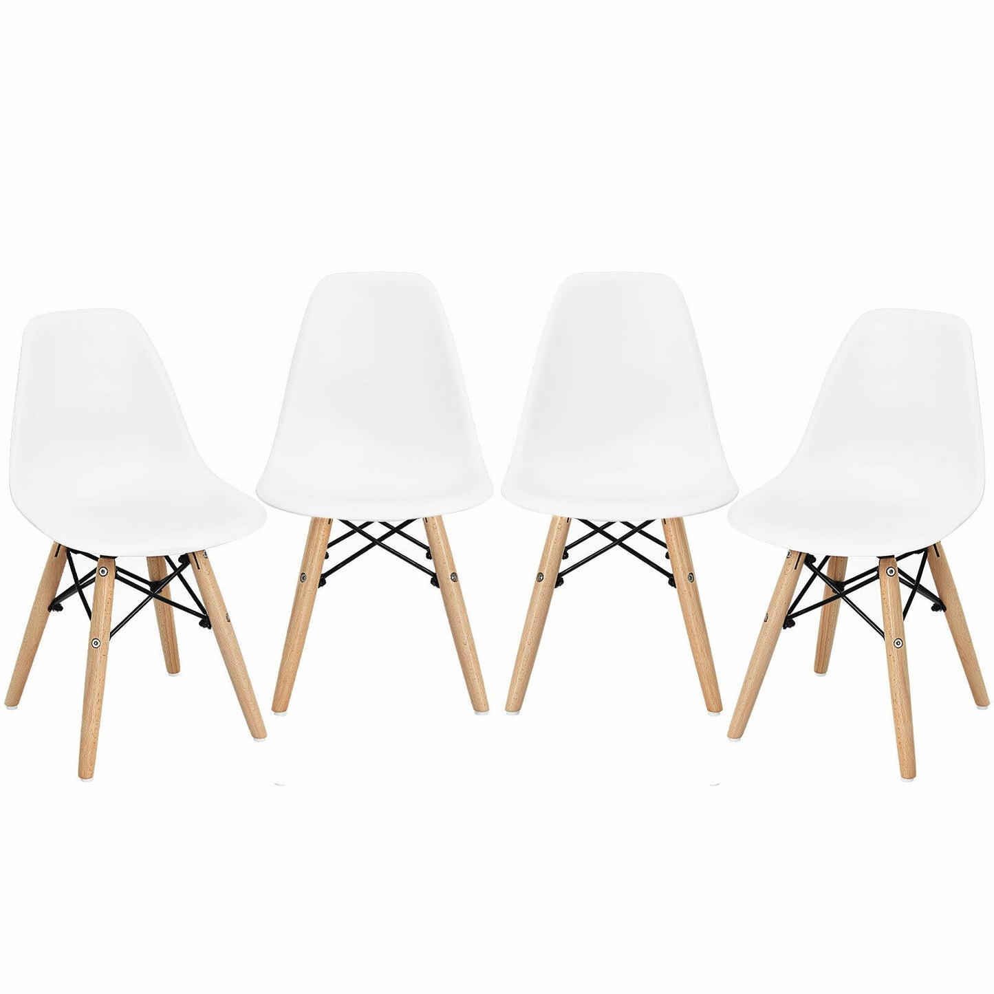 4 Pieces Medieval Style Children Chair Set with Wood Legs, White Kids Chairs & Seating at Gallery Canada