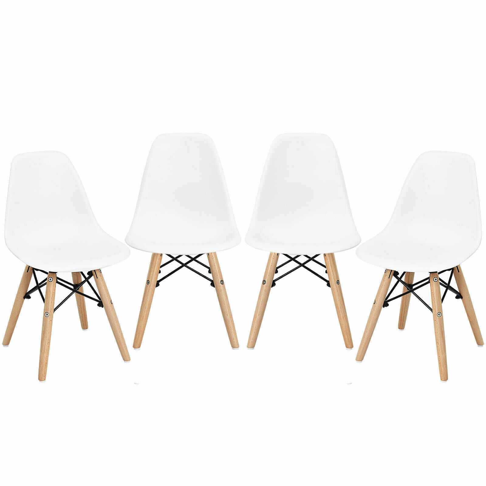 4 Pieces Medieval Style Children Chair Set with Wood Legs, White Kids Chairs & Seating at Gallery Canada