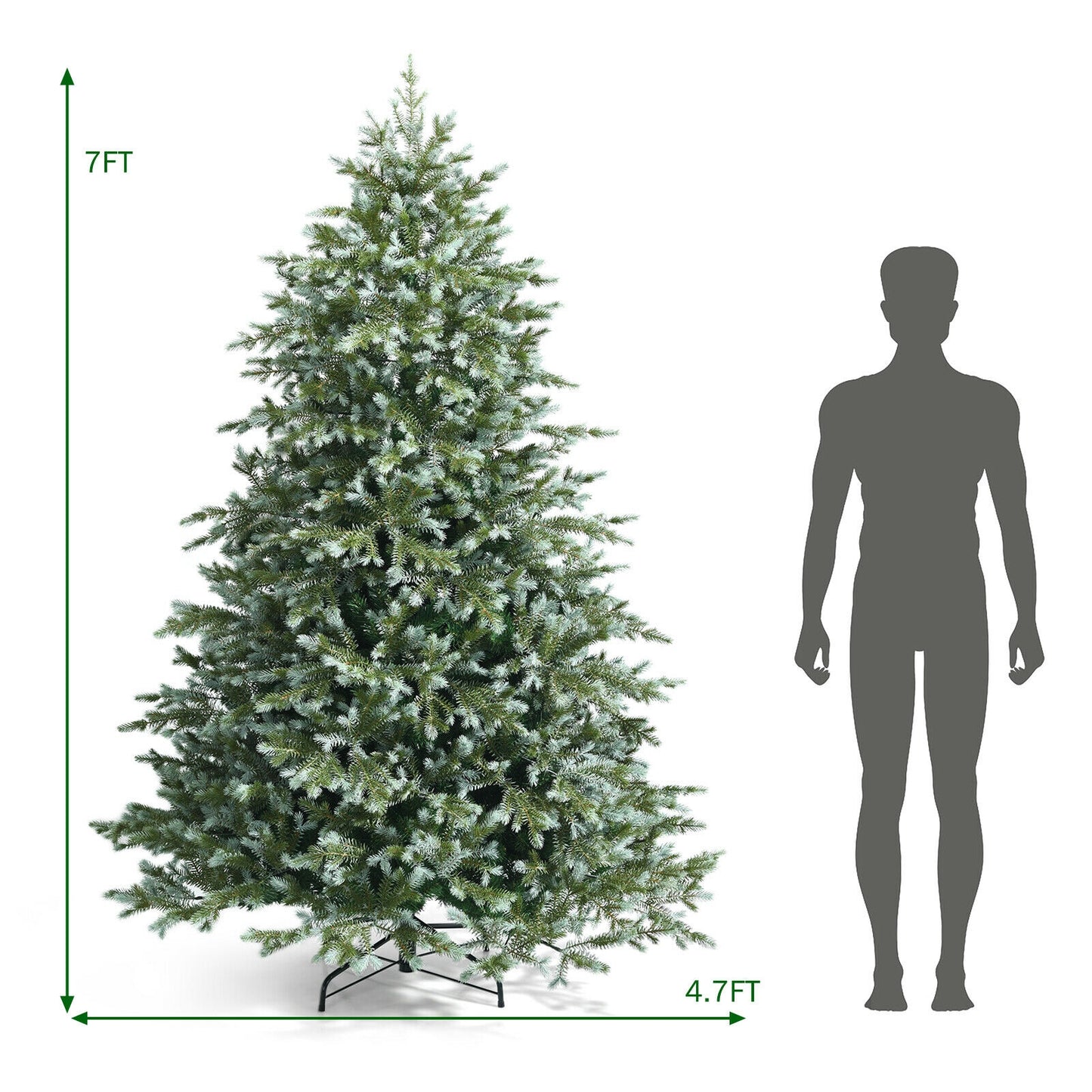 7 Feet Artificial Christmas Tree with 1260 Mixed PE and PVC Tips, Green Christmas Tree at Gallery Canada