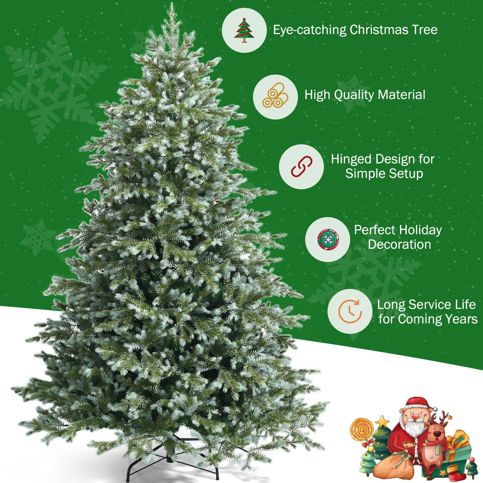 7 Feet Artificial Christmas Tree with 1260 Mixed PE and PVC Tips, Green Christmas Tree at Gallery Canada