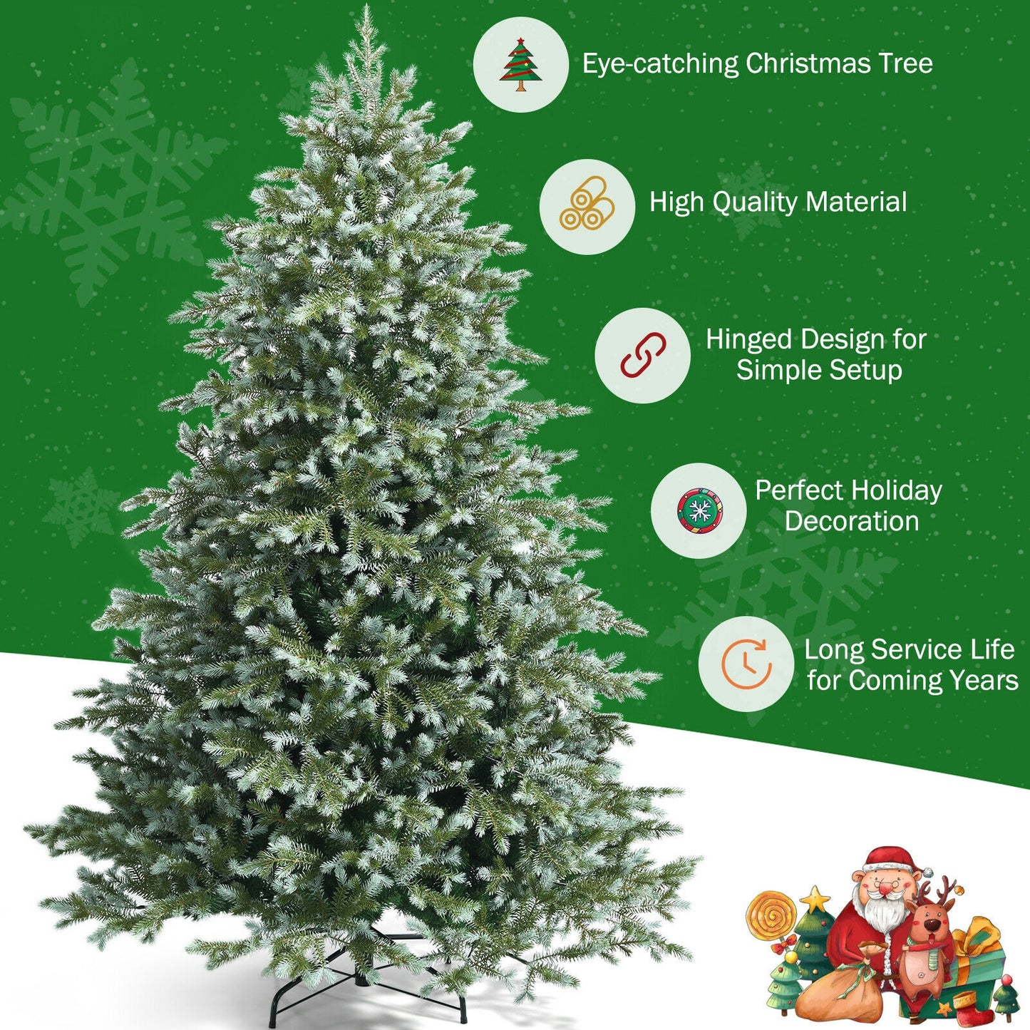 7 Feet Artificial Christmas Tree with 1260 Mixed PE and PVC Tips, Green Christmas Tree at Gallery Canada
