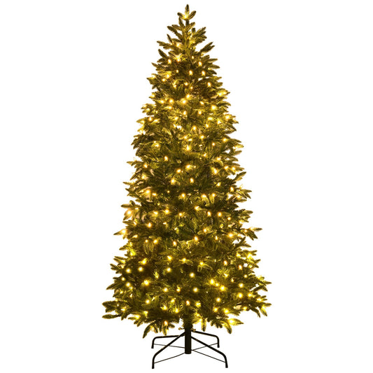 Artificial Christmas Tree with 2 Lighting Colors and 9 Flash Modes-7 ft, Green - Gallery Canada