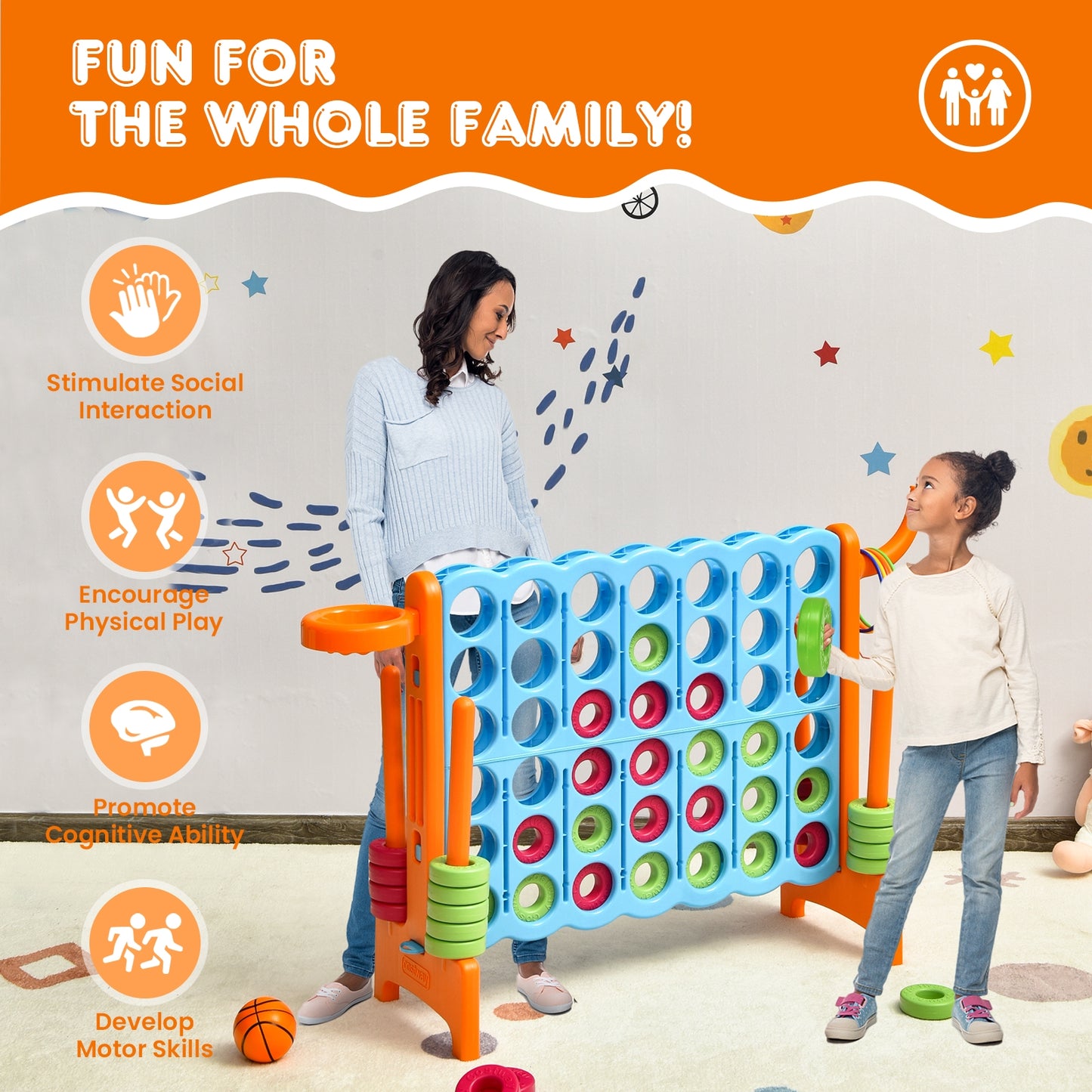2.5ft 4-to-Score Giant Game Set, Orange Lawn Games at Gallery Canada