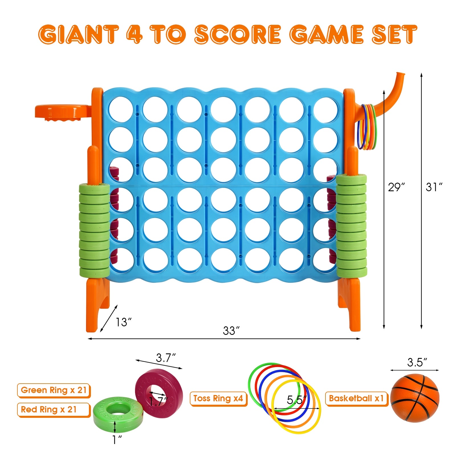2.5ft 4-to-Score Giant Game Set, Orange Lawn Games at Gallery Canada