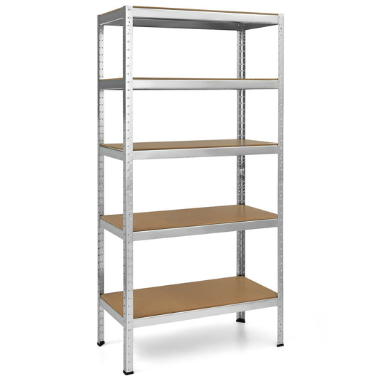 71 inch Heavy Duty Steel Adjustable 5 Level Storage Shelves, Silver at Gallery Canada